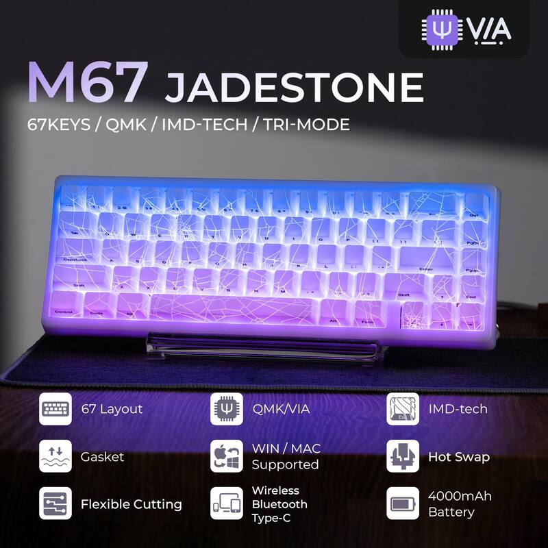 Teclado HITIME x XVX M67 Sem Fio 60% QMK/VIA Teia de Aranha